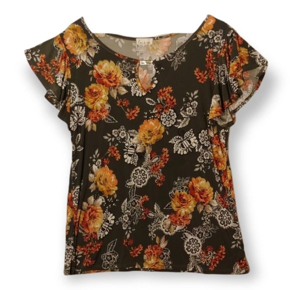 emi & joe Tops - Emi & Joe large green orange sparkly soft frilly